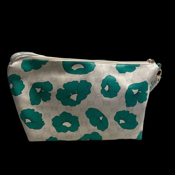 BEBE Los Angeles Pippa Poppy Green & White satchel - Picture 2 of 12